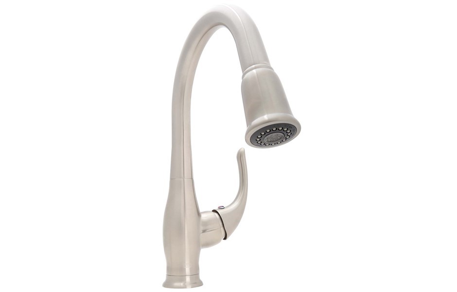 Wolverine Brass 85033 Finale Kitchen Faucet with Pull Down Spray in Brushed Nickel