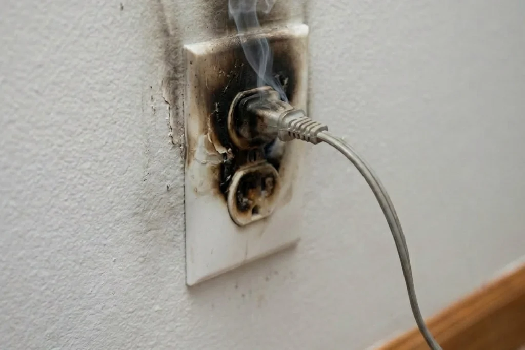 A close-up of an old parking electrical outlet.