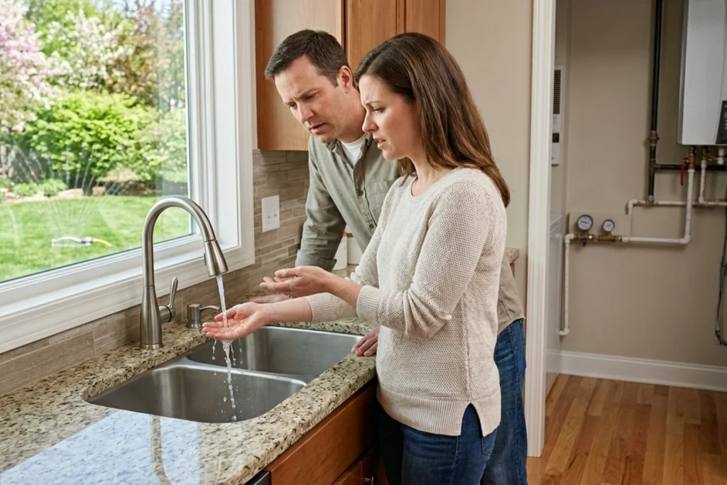 Warm-weather water pressure drop in a Des Moines home