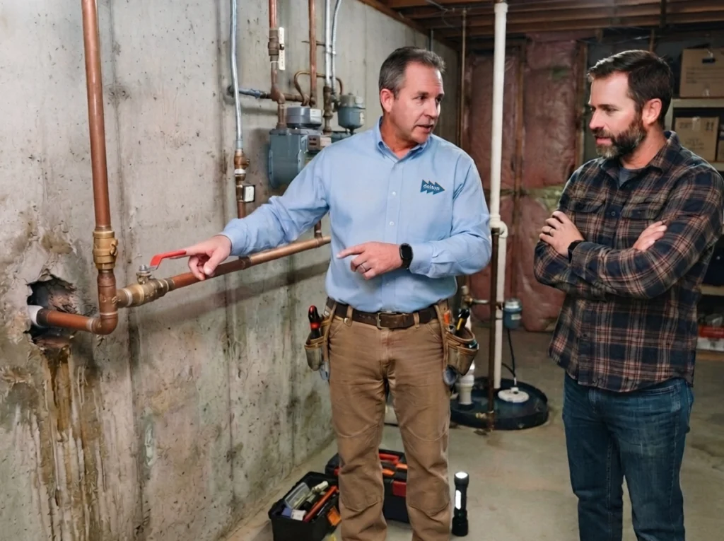 Des Moines homeowner learning how to close the main water valve