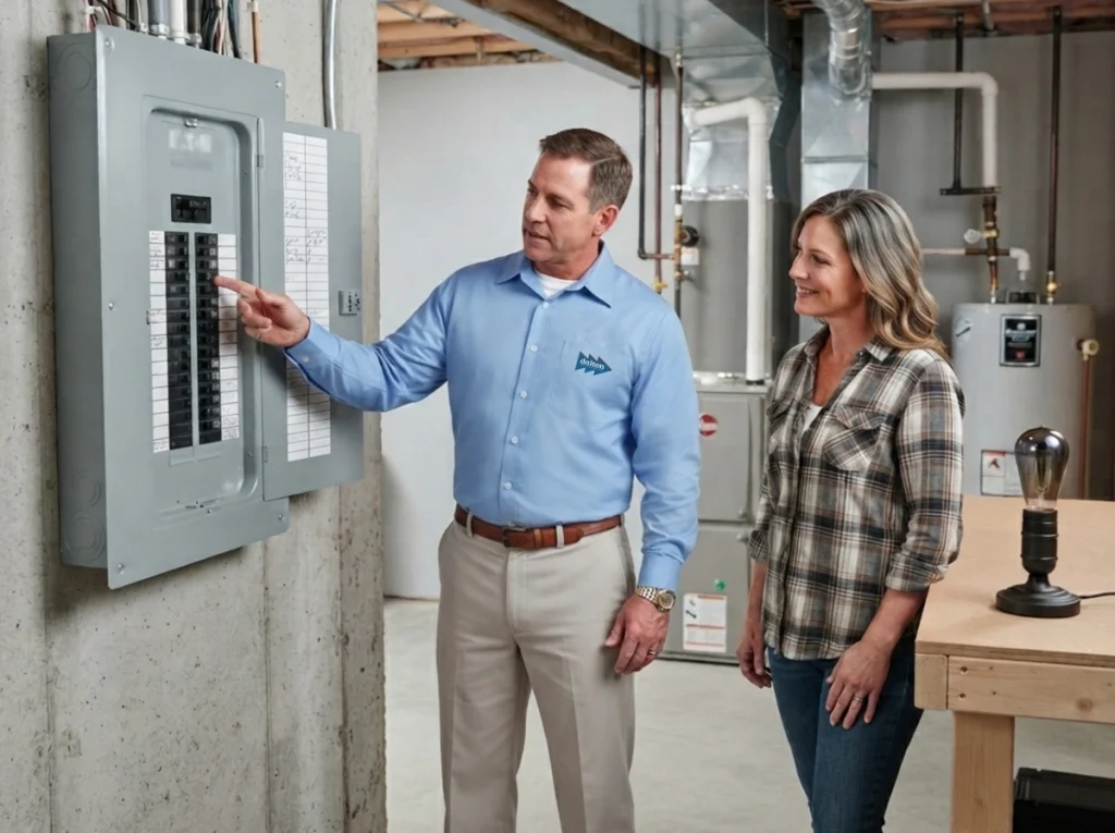 Cedar Falls homeowner learning how to organize an electrical panel