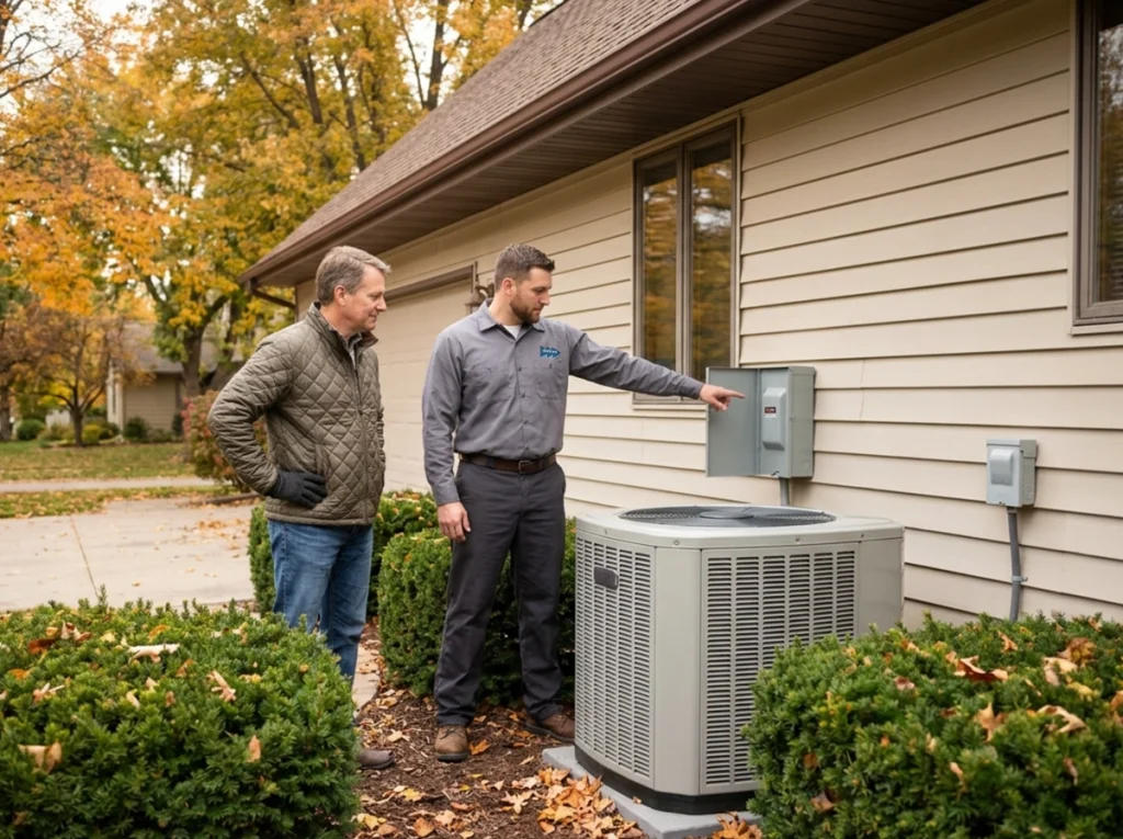 Des Moines homeowner reviewing outdoor electrical safety before fall